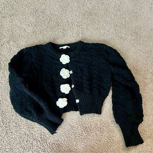 Kimchi Blue Blossom Cardigan in Black